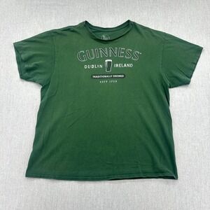 Guinness T-Shirt Men XL Green Dublin Ireland Traditionally Brewed Graphic Cotton